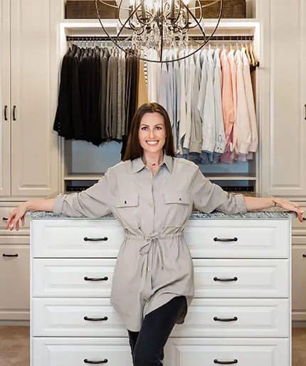 Closet Factory employee in closet