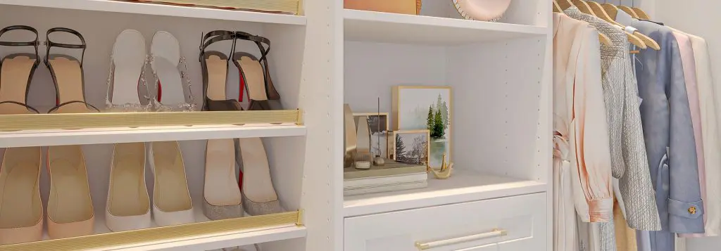 Detail view of a luxury closet