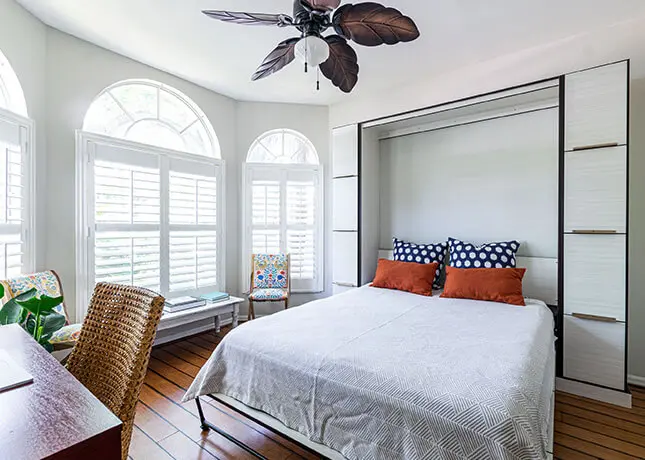 Custom wall bed built for photography studio in home
