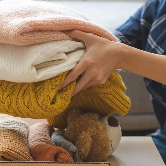 packing ThredUp kit for closet factory