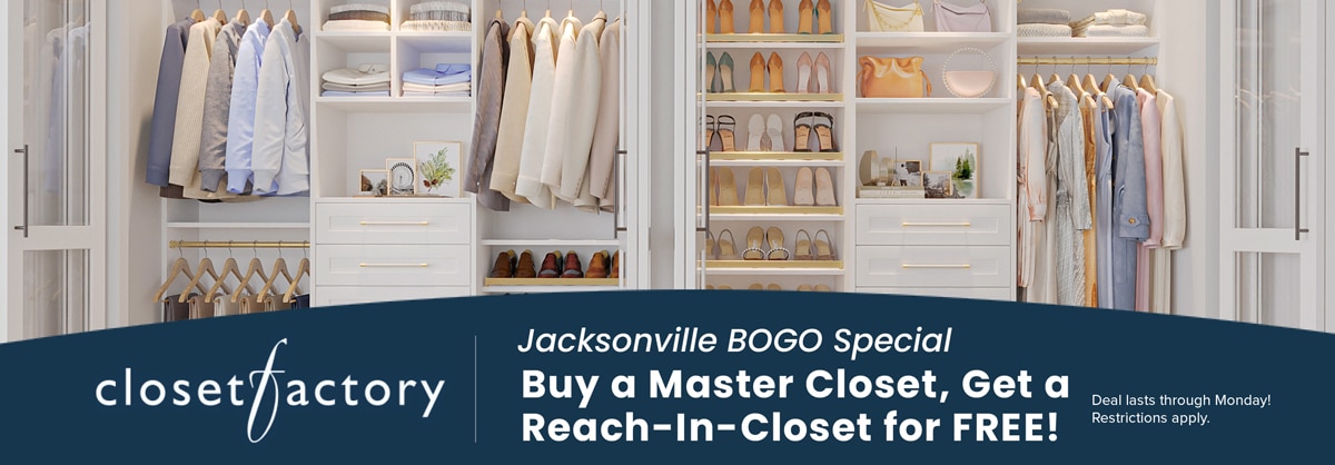 banner for a closet sale for jacksonville, fl