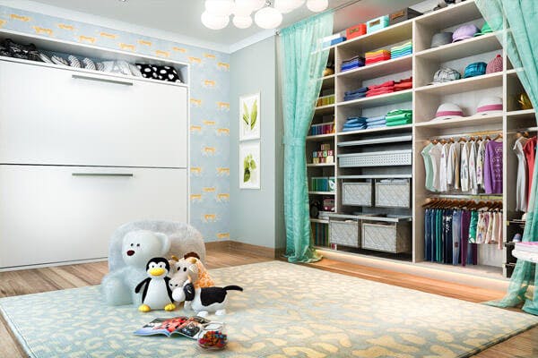 Custom Full Width Kid's Closet Organizer