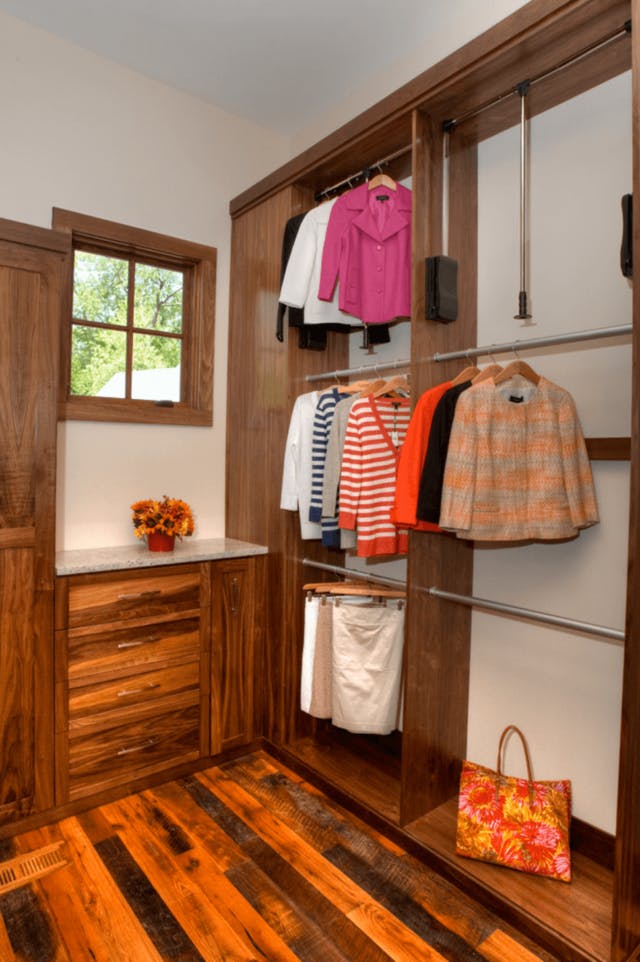 A three tiered hanging closet