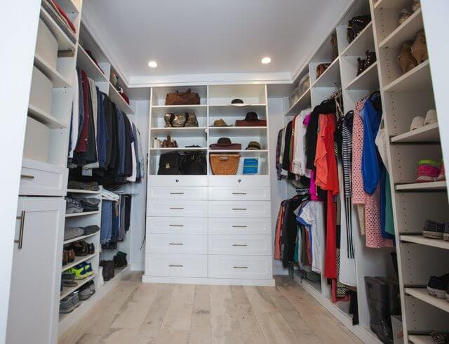 large white walk-in closet