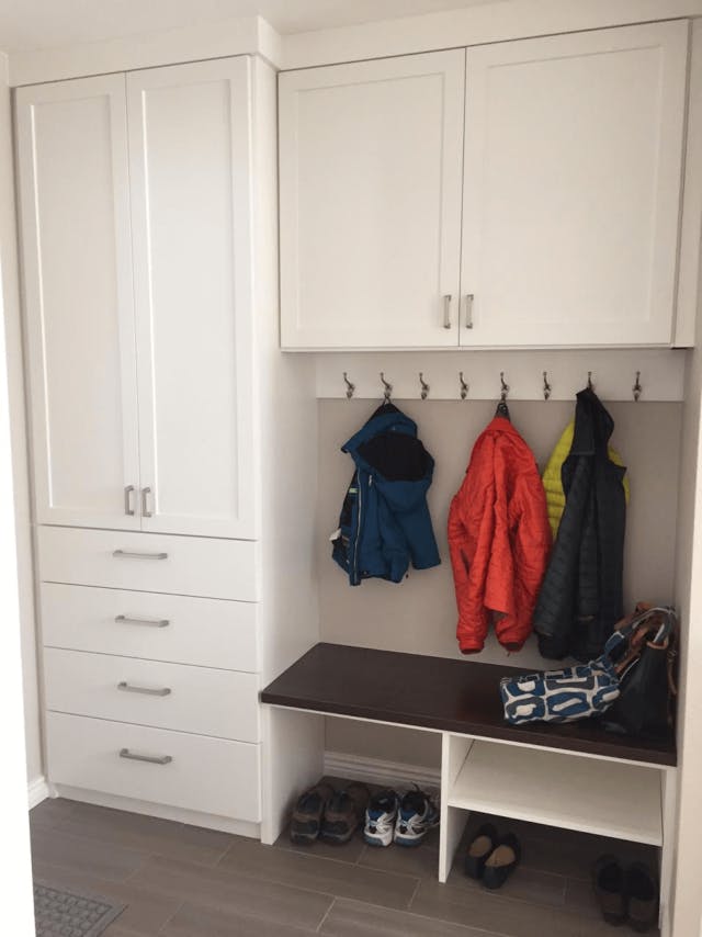 Shaker-style mudroom