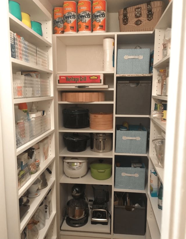 A pantry packed with kitchen equipment