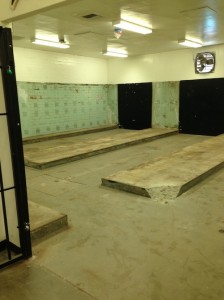 Locker room before remodel.