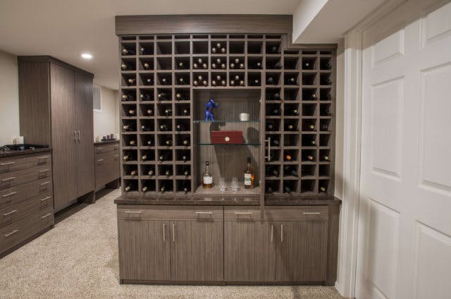 wine cellar and dressing room combination room