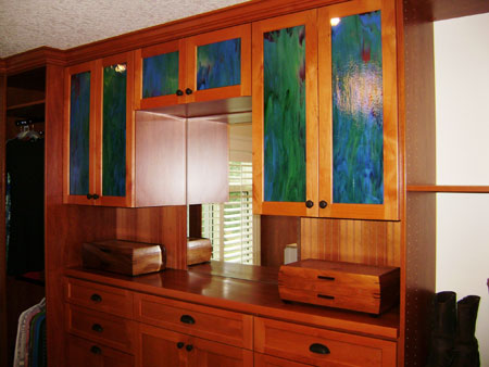 custom closet with decorative stain