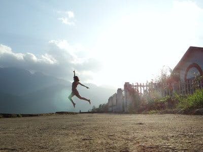 woman in air