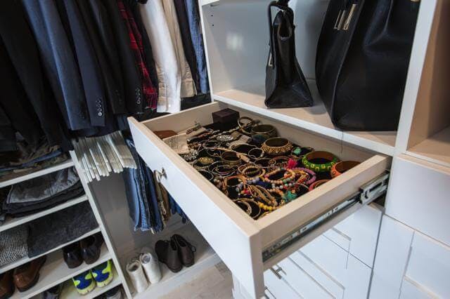 Although the meat and bones of a closet lies in its storage system, accessories help accentuate functionality and fun.