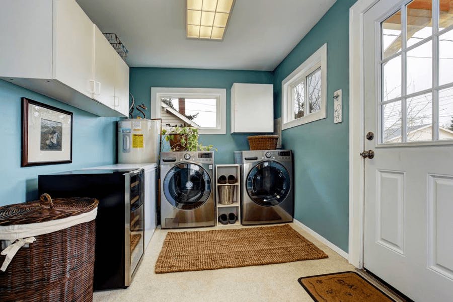 pop wall color in laundry room