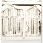 A white wicker basket