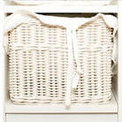 A white wicker basket