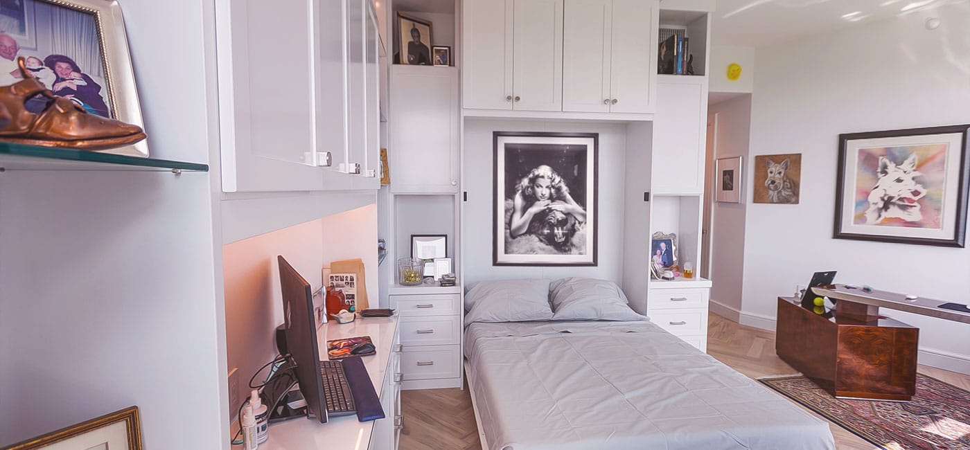 white wall bed cabinets and walls