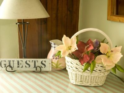 guest fruit and flower basket