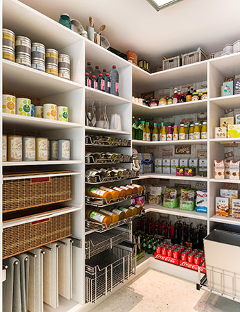 pantry with pull-out spice racks