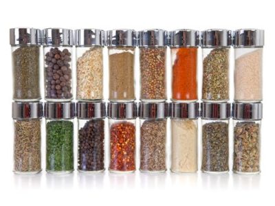 spice rack with spices