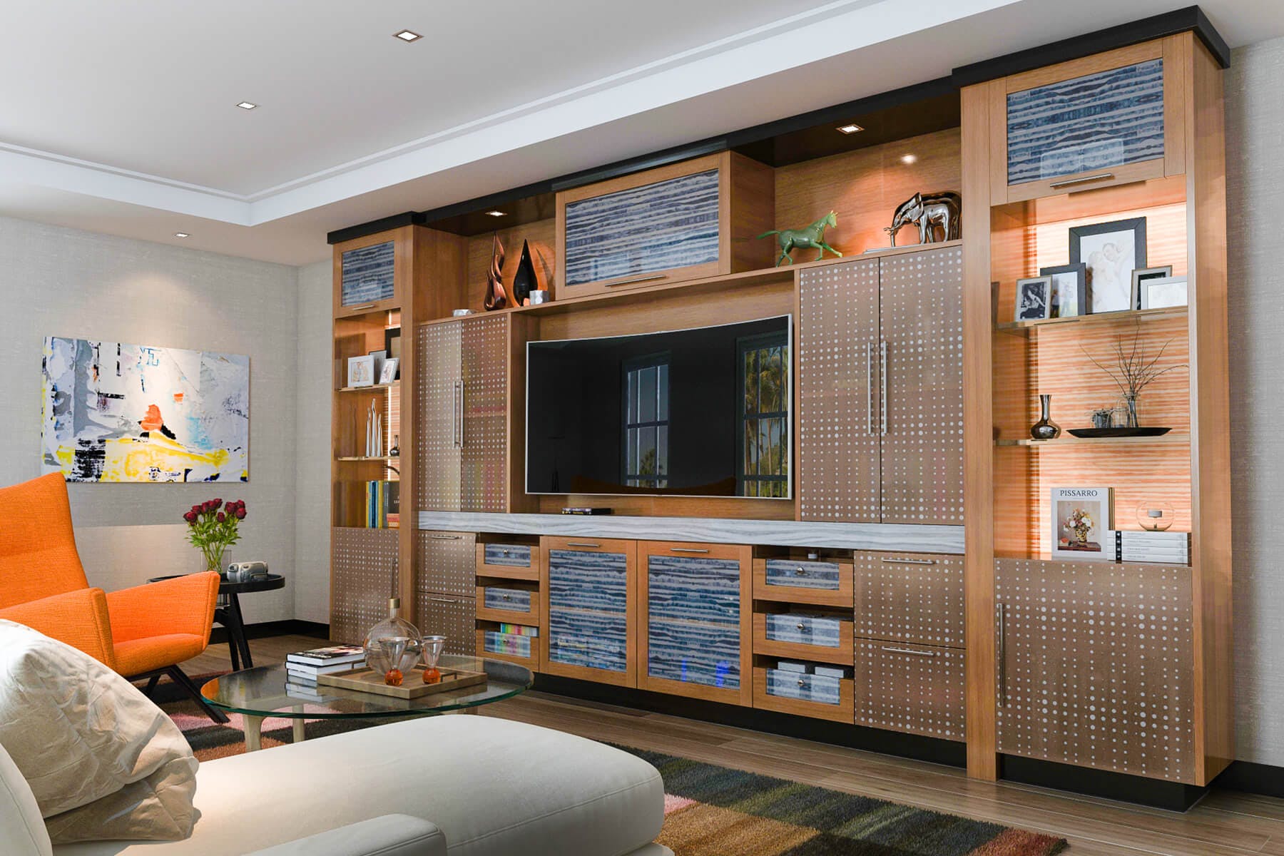 Floor to sales ceiling entertainment center