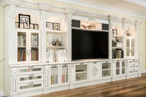 entertainment center with built in speakers
