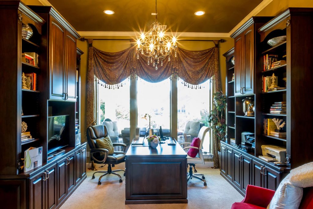 Luxury houston home office black wood