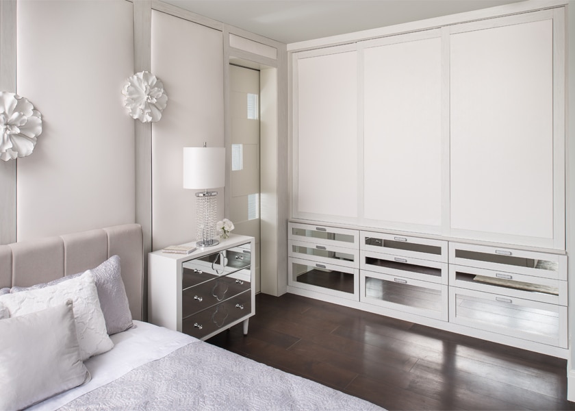 This modern wardrobe closet designed for the New American Home project sponsored by the NAHB.