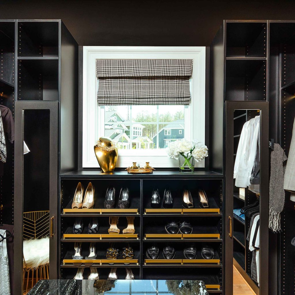 parade of homes walk-in closet in black