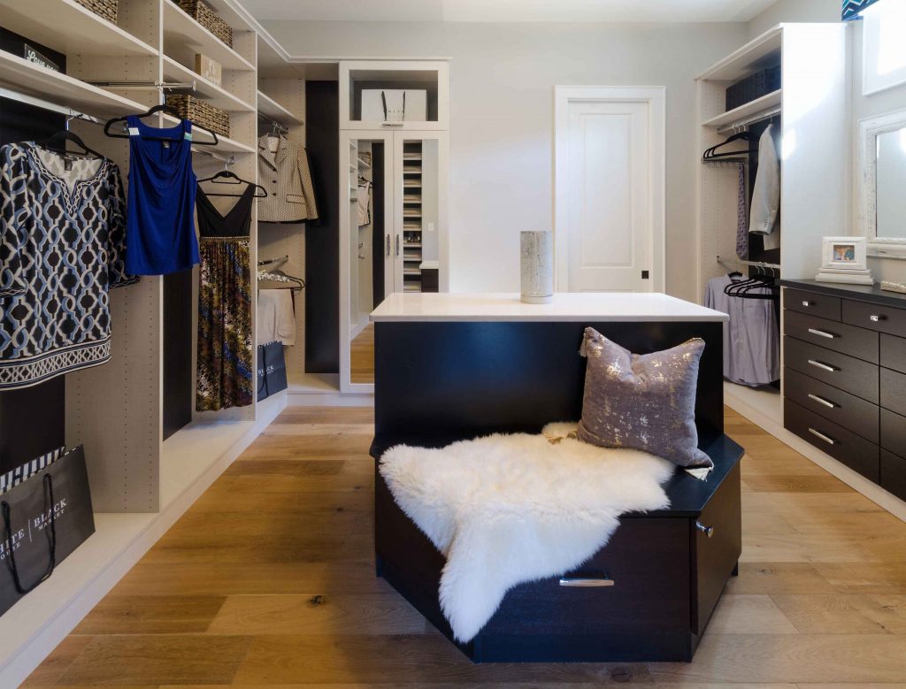 master bedroom closet with island