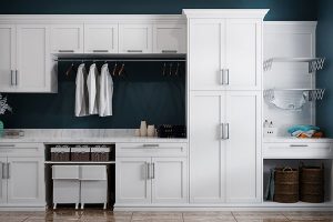 Laundry room with Shaker style doors
