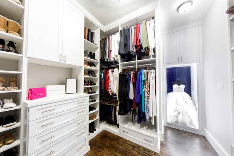 Custom Closet System Showcases Wedding Dress