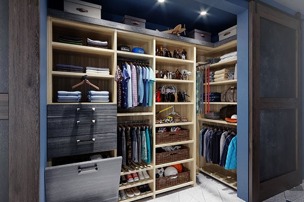 Desktop image of luxury personalized closet organization system - dark