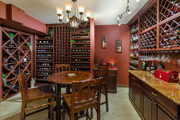 wood stained wine cellar-1