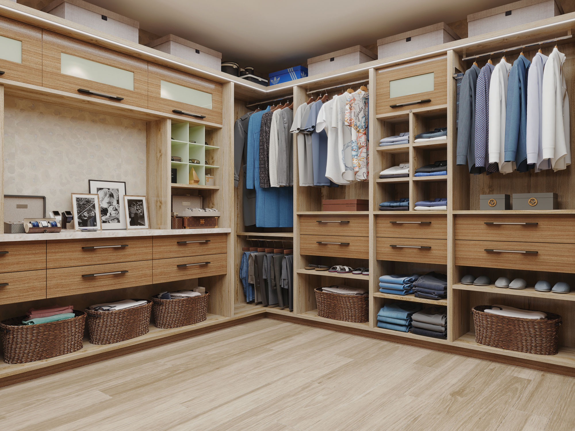 Desktop Image of brown walk in closets