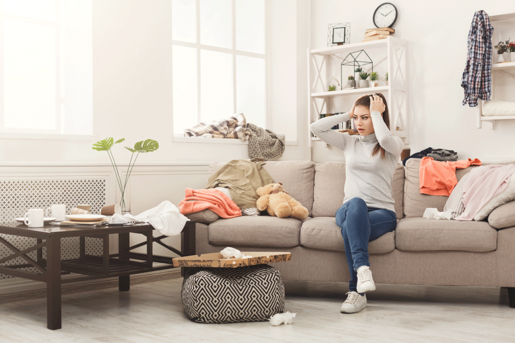 woman frustrated with home