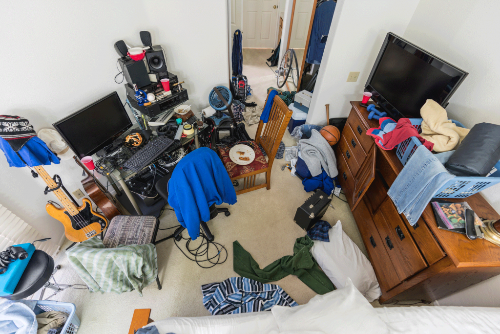 cluttered room