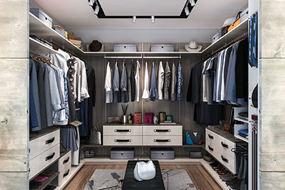 modern walk-in closet