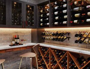 custom designed pantry and wine room 