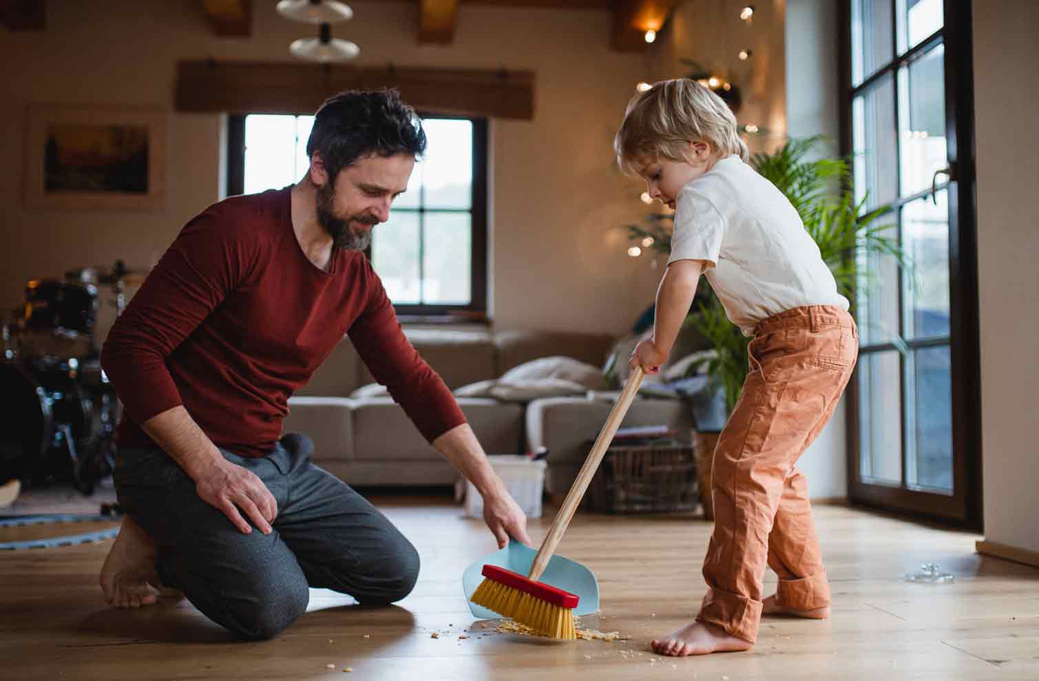 dad cleaning with his sun