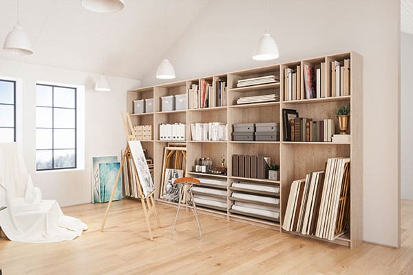 Desktop image of art room shelves