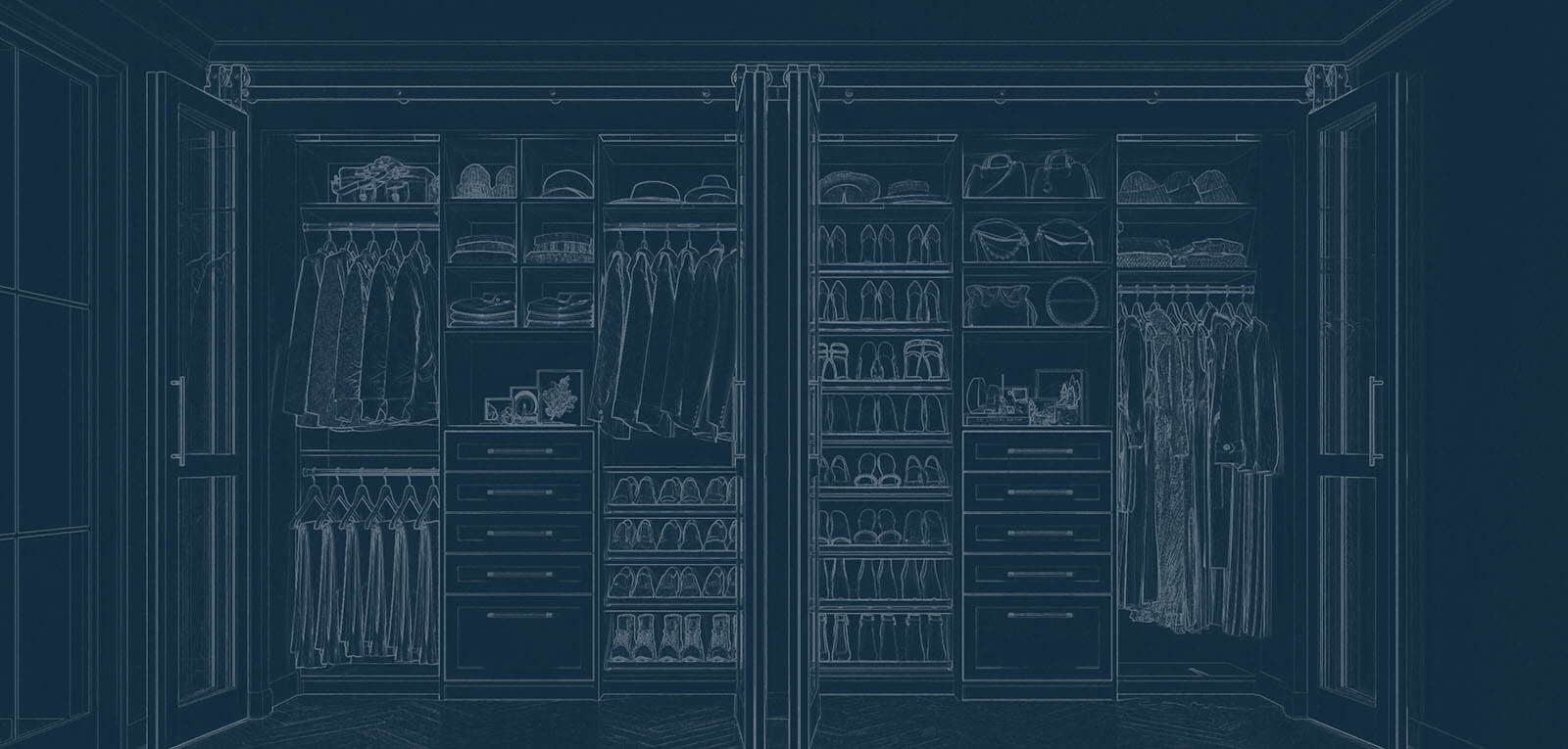 Blueprint of closet design