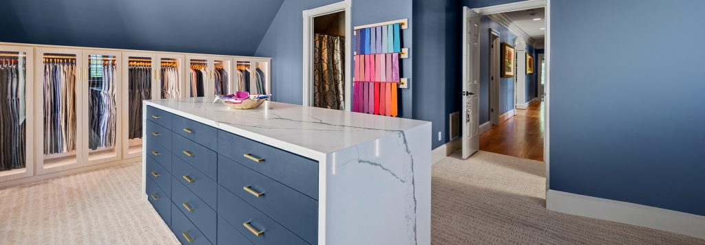 Closet Factory Asheville custom reach in closet with fabric organizers