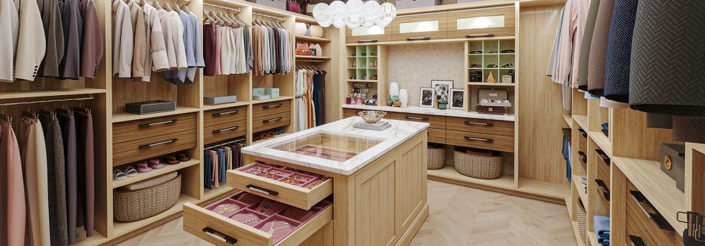 Elegant walk-in closet