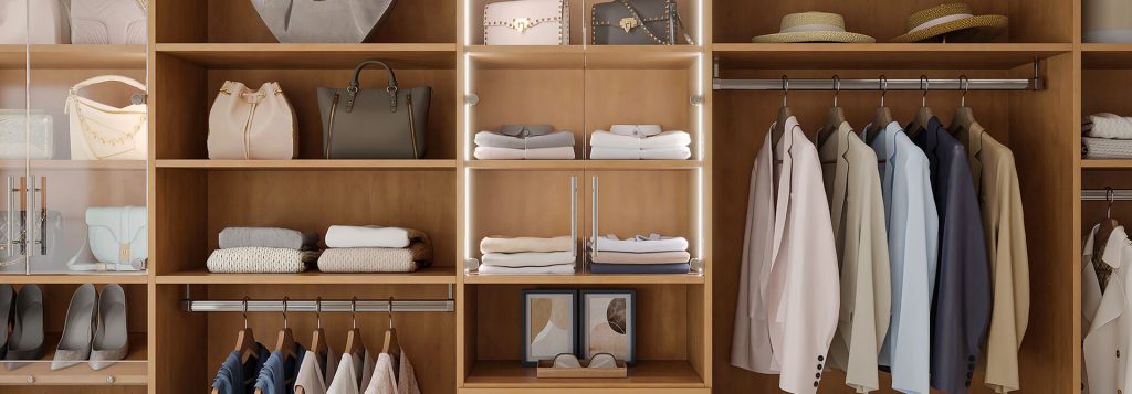 Custom light wood closet system