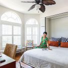 Wall bed in guest room