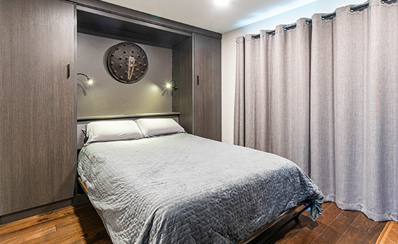 Murphy bed in condo bedroom