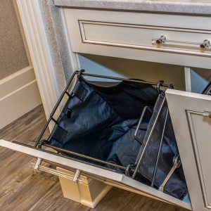 Custom closet with built-in pull-down hamper