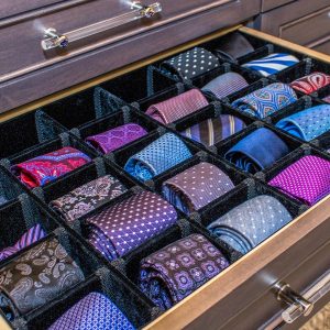 Tie organizers in closet