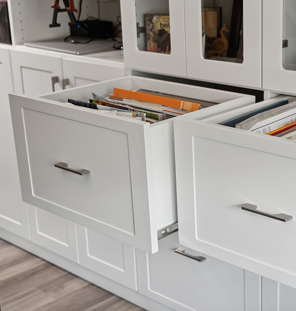 File drawers in home office