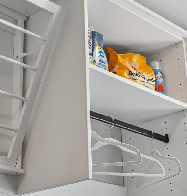 Hanging rods and pull-down drying rack