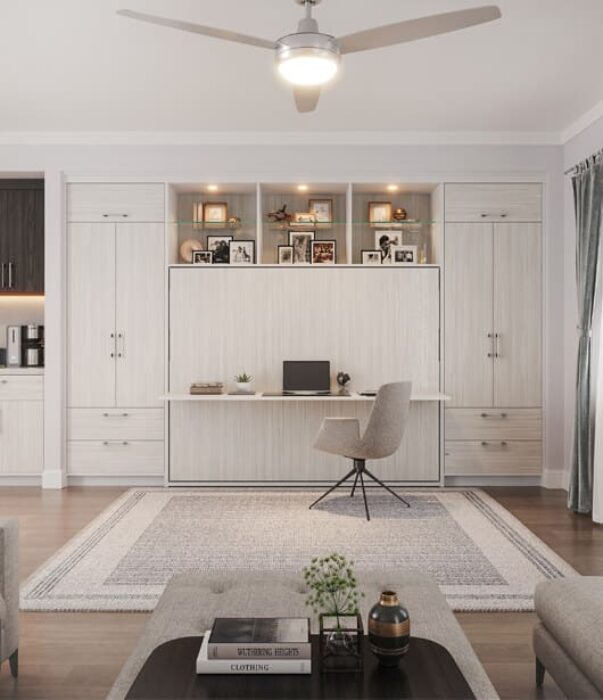 Closed Murphy Bed creates dual-purpose room